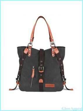 SHANGRI-LA Canvas Tote Handbag Convertible Backpack Women